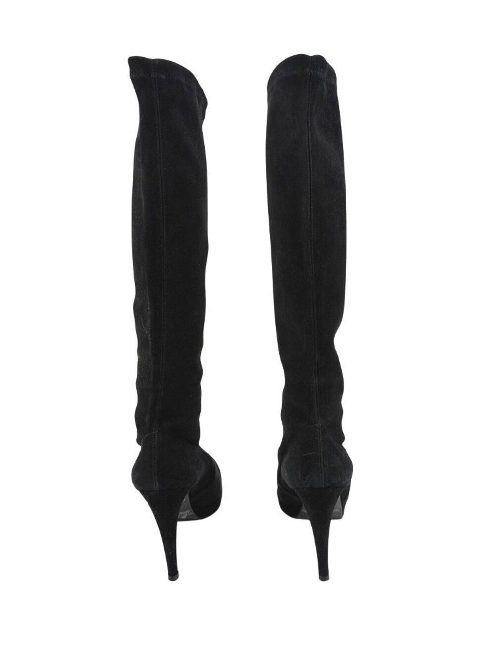 L.K. Bennett Belle Black Suede Womens Knee-High Stiletto Heel Boots Womens 7 - Picture 6 of 9